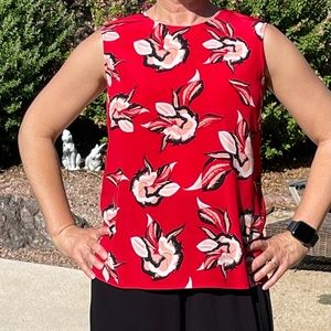 RARE DVF red floral tank top! Worn 3 times!